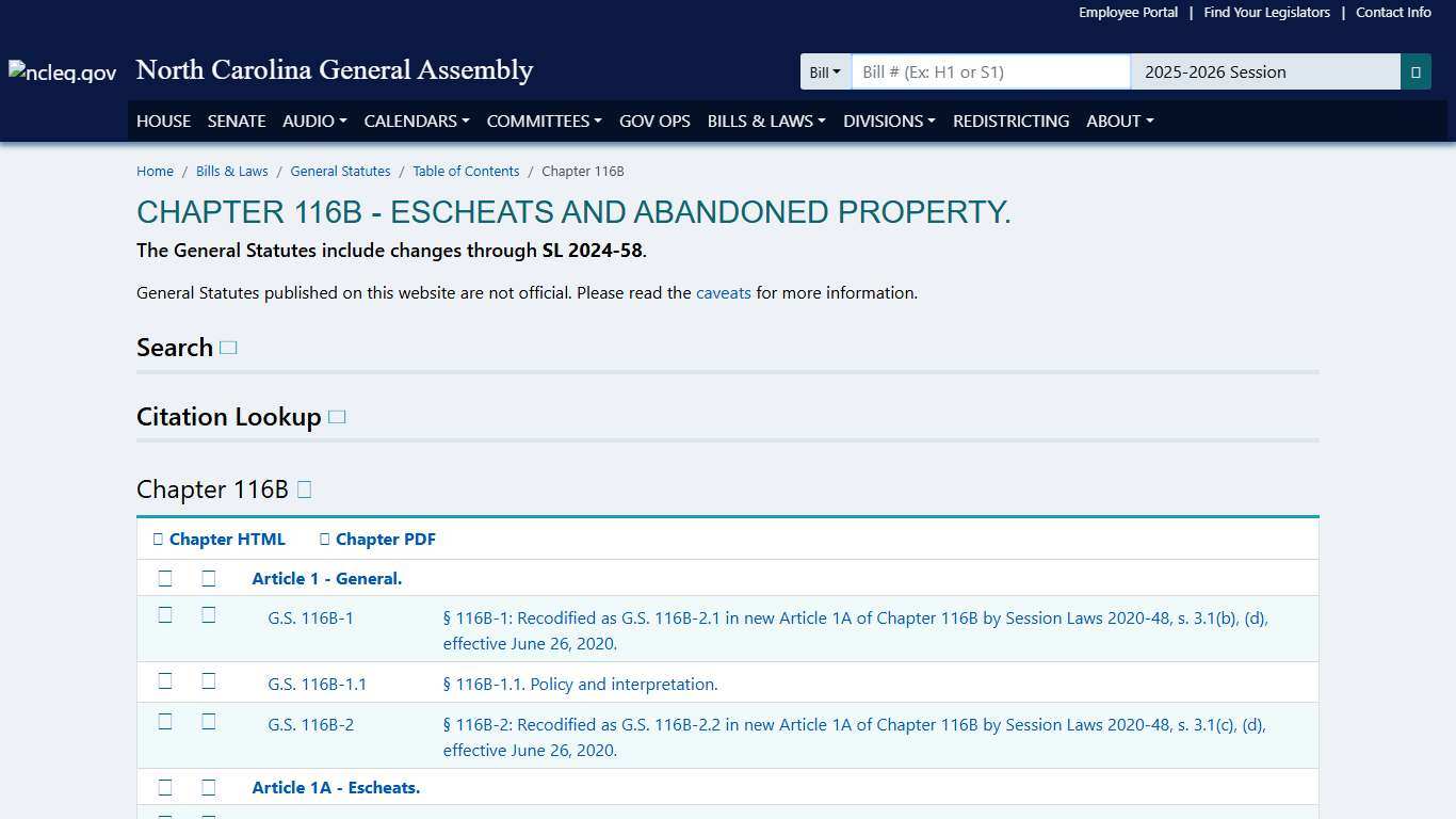 General Statute Sections - North Carolina General Assembly